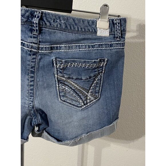 Maurices Shorts Womens 9/10 Denim 32X3 Blue Distressed Stretch Casual - Picture 9 of 12